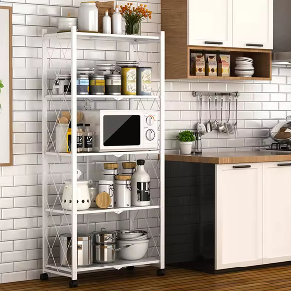 Foldable Multi-Tier Large-Capacity Storage Shelves for Home